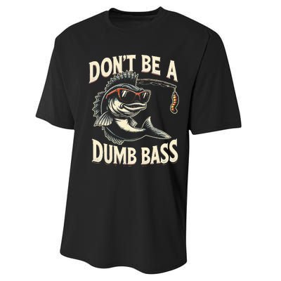 Funny Bass Fishing Stuff Funny Dad Bass Fish Papa Fishing Performance Sprint T-Shirt