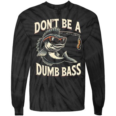 Funny Bass Fishing Stuff Funny Dad Bass Fish Papa Fishing Tie-Dye Long Sleeve Shirt