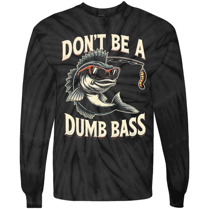 Funny Bass Fishing Stuff Funny Dad Bass Fish Papa Fishing Tie-Dye Long Sleeve Shirt