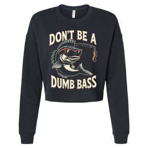 Funny Bass Fishing Stuff Funny Dad Bass Fish Papa Fishing Cropped Pullover Crew