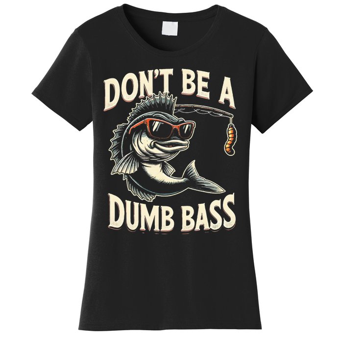 Funny Bass Fishing Stuff Funny Dad Bass Fish Papa Fishing Women's T-Shirt