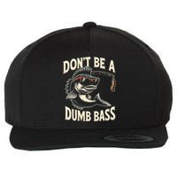 Funny Bass Fishing Stuff Funny Dad Bass Fish Papa Fishing Wool Snapback Cap