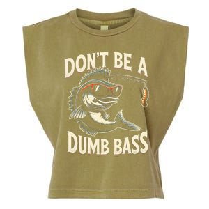 Funny Bass Fishing Stuff Funny Dad Bass Fish Papa Fishing Garment-Dyed Women's Muscle Tee