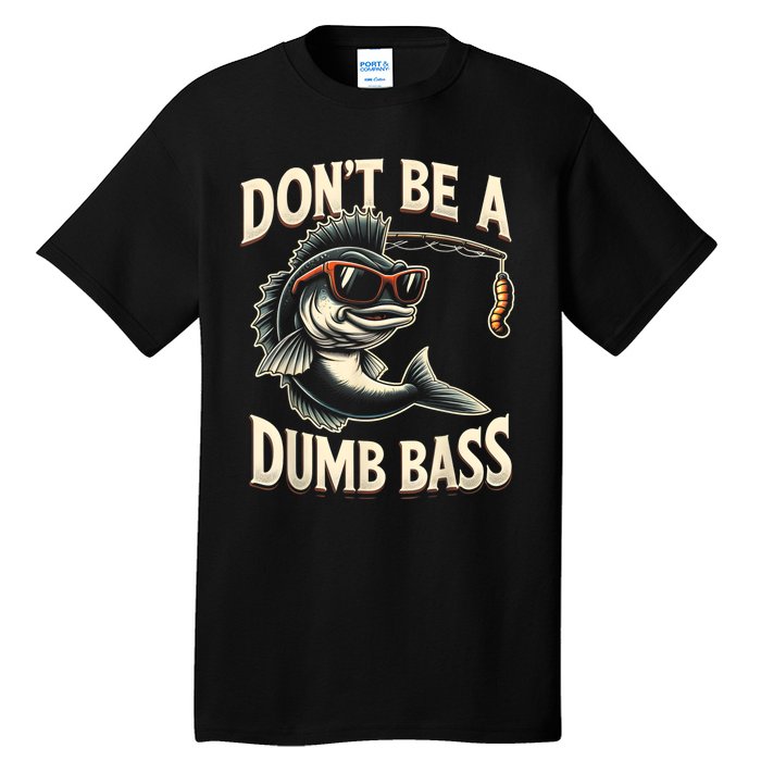 Funny Bass Fishing Stuff Funny Dad Bass Fish Papa Fishing Tall T-Shirt