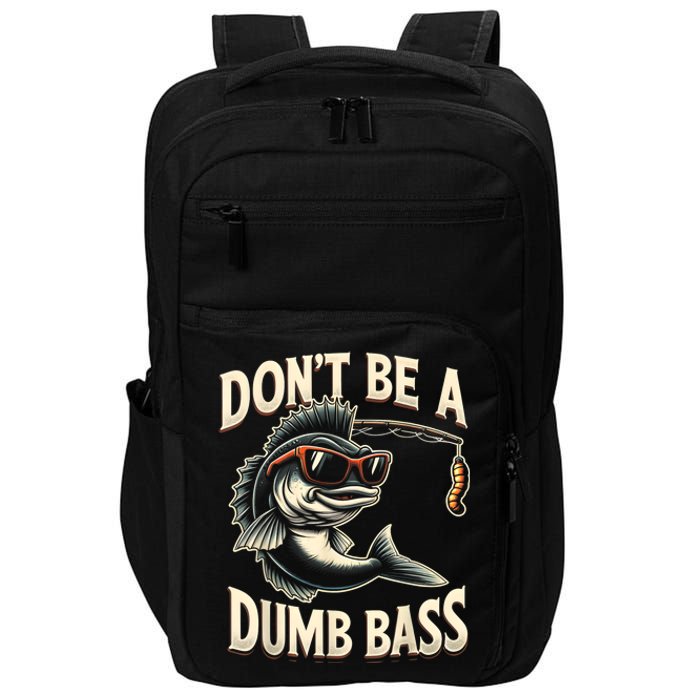 Funny Bass Fishing Stuff Funny Dad Bass Fish Papa Fishing Impact Tech Backpack