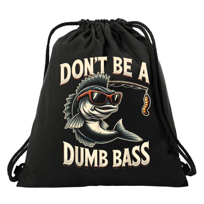 Funny Bass Fishing Stuff Funny Dad Bass Fish Papa Fishing Drawstring Bag