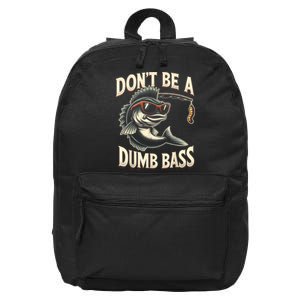 Funny Bass Fishing Stuff Funny Dad Bass Fish Papa Fishing 16 in Basic Backpack