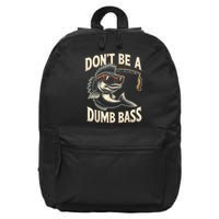 Funny Bass Fishing Stuff Funny Dad Bass Fish Papa Fishing 16 in Basic Backpack