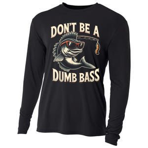 Funny Bass Fishing Stuff Funny Dad Bass Fish Papa Fishing Cooling Performance Long Sleeve Crew