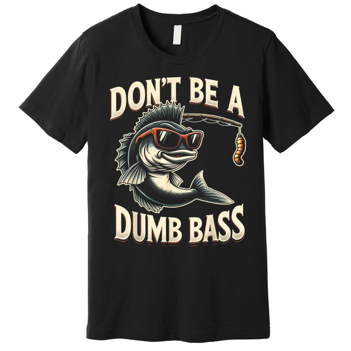 Funny Bass Fishing Stuff Funny Dad Bass Fish Papa Fishing Premium T-Shirt