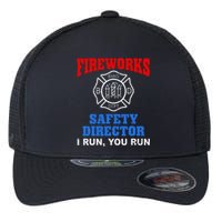 Funny Bang Firecracker Firework Safety Director I Run You Ru Flexfit Unipanel Trucker Cap