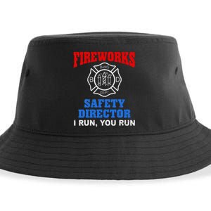 Funny Bang Firecracker Firework Safety Director I Run You Ru Sustainable Bucket Hat