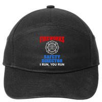 Funny Bang Firecracker Firework Safety Director I Run You Ru 7-Panel Snapback Hat