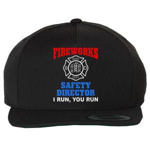 Funny Bang Firecracker Firework Safety Director I Run You Ru Wool Snapback Cap