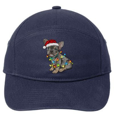 French Bulldog Frenchie Christmas Lights Cute Gift 7-Panel Snapback Hat