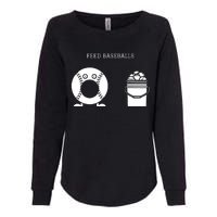 Feed Baseballs Womens California Wash Sweatshirt