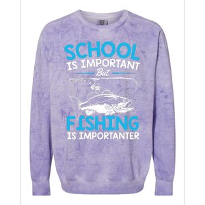 Fishing Boy Fish Lover Teen Boy Fishing Colorblast Crewneck Sweatshirt