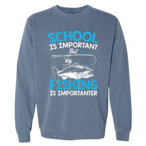 Fishing Boy Fish Lover Teen Boy Fishing Garment-Dyed Sweatshirt