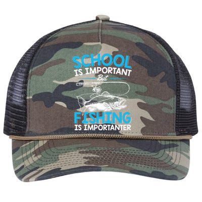 Fishing Boy Fish Lover Teen Boy Fishing Retro Rope Trucker Hat Cap