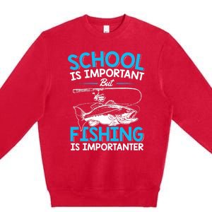 Fishing Boy Fish Lover Teen Boy Fishing Premium Crewneck Sweatshirt