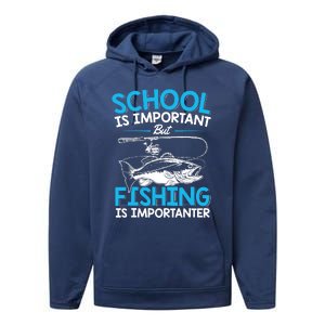 Fishing Boy Fish Lover Teen Boy Fishing Performance Fleece Hoodie