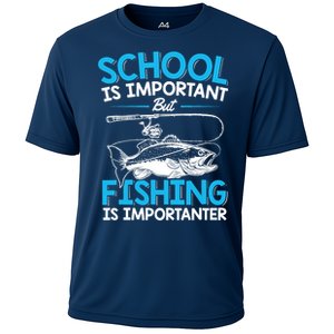 Fishing Boy Fish Lover Teen Boy Fishing Cooling Performance Crew T-Shirt