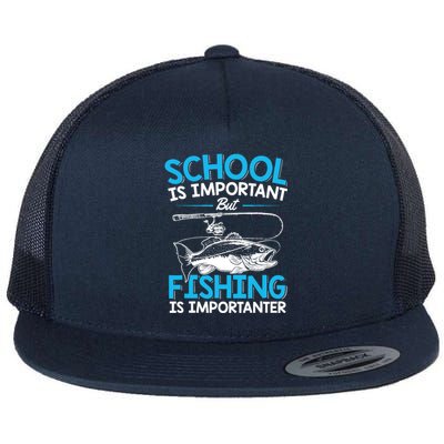 Fishing Boy Fish Lover Teen Boy Fishing Flat Bill Trucker Hat