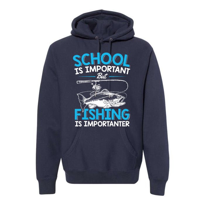 Fishing Boy Fish Lover Teen Boy Fishing Premium Hoodie