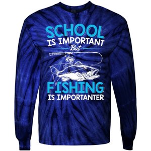 Fishing Boy Fish Lover Teen Boy Fishing Tie-Dye Long Sleeve Shirt