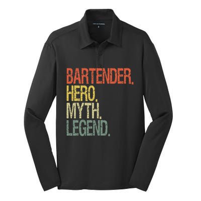 Funny bartender Silk Touch Performance Long Sleeve Polo