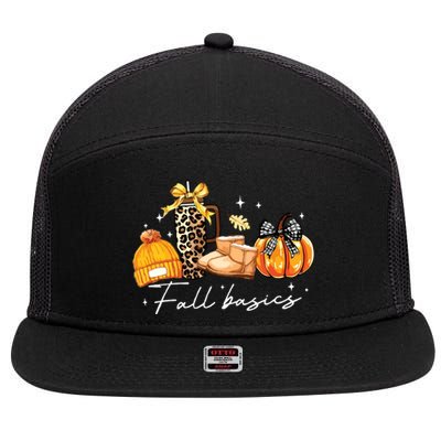 Fall Basics 7 Panel Mesh Trucker Snapback Hat