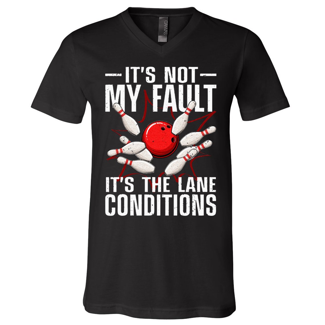 Funny Bowling For Men Women Bowler Team Bowling Lane Spare V-Neck T-Shirt