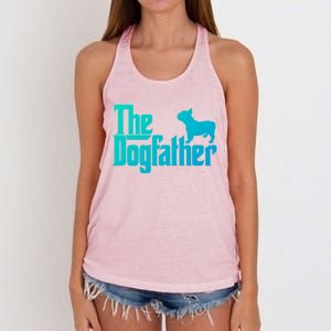 French Bulldog Father Dad Gift The Dogfather Gift Funny Gift Women's Knotted Racerback Tank