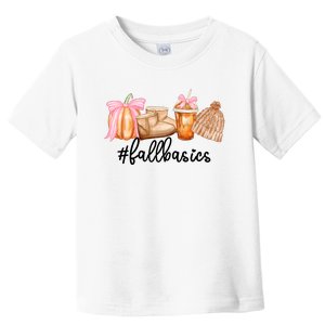 Fall Basics Fall Autumn Pumpkin Shoes Coffee Hat Toddler T-Shirt