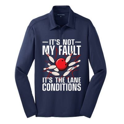 Funny Bowling For Men Women Bowler Team Bowling Lane Spare Silk Touch Performance Long Sleeve Polo