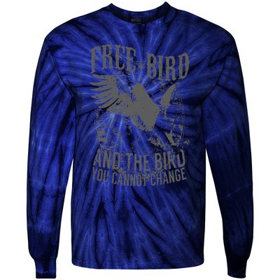 Free Bird Fiery Gift For Music Lovers Tie-Dye Long Sleeve Shirt