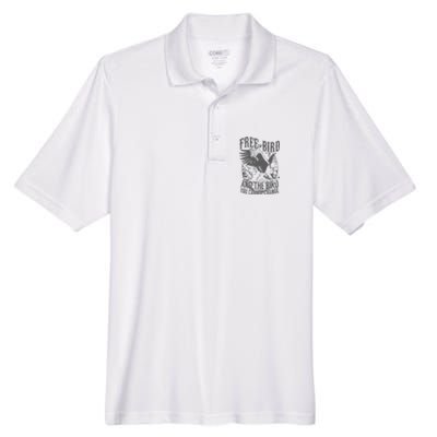 Free Bird Fiery Gift For Music Lovers Men's Origin Performance Piqué Polo