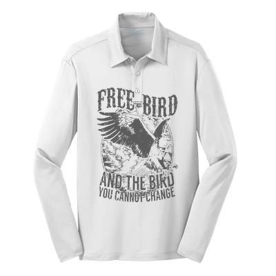 Free Bird Fiery Gift For Music Lovers Silk Touch Performance Long Sleeve Polo