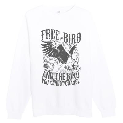 Free Bird Fiery Gift For Music Lovers Premium Crewneck Sweatshirt