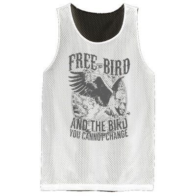 Free Bird Fiery Gift For Music Lovers Mesh Reversible Basketball Jersey Tank