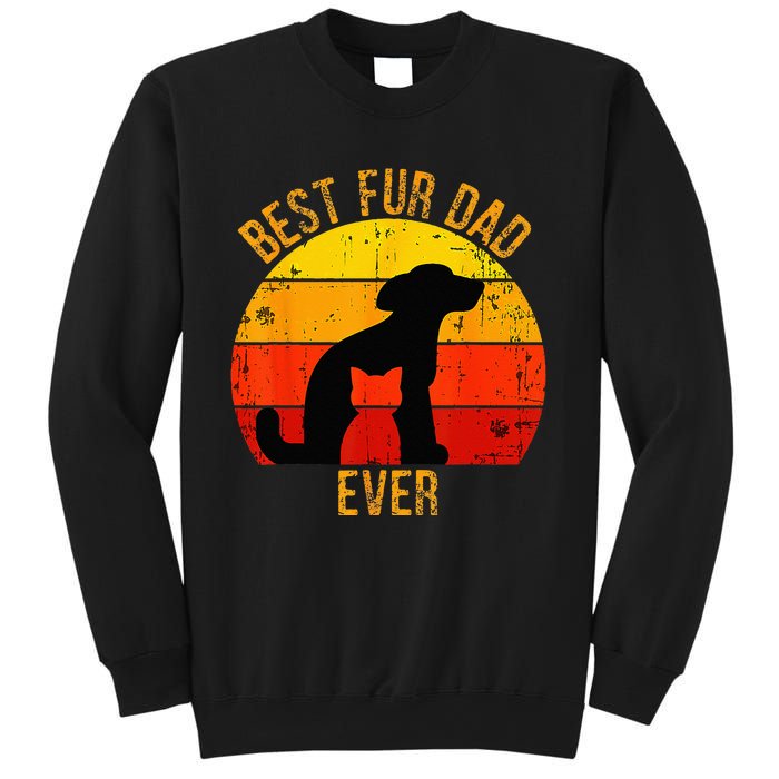 Funny Best Fur Dad Ever Vintage Retro Dog Cat Owner Sweatshirt