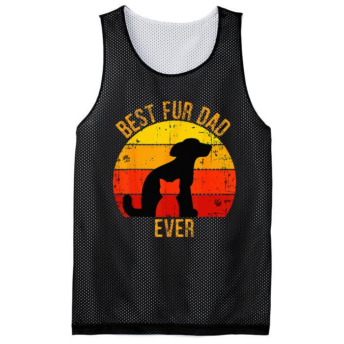 Funny Best Fur Dad Ever Vintage Retro Dog Cat Owner Mesh Reversible Basketball Jersey Tank