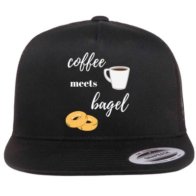 Funny Breakfast Food Lover Coffee Meets Bagels Foodie Gift Flatbill Hat
