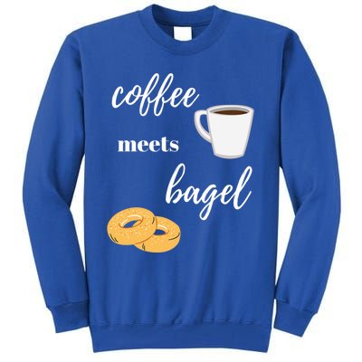 Funny Breakfast Food Lover Coffee Meets Bagels Foodie Gift Tall Sweatshirt