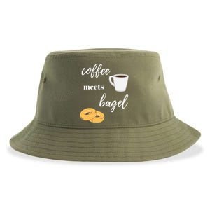 Funny Breakfast Food Lover Coffee Meets Bagels Foodie Gift Sustainable Bucket Hat