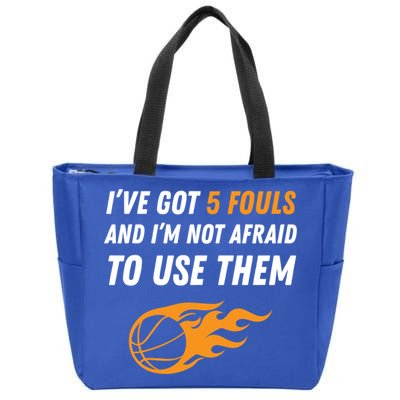 Funny Basketball Funny Gift 5 Fouls Zip Tote Bag