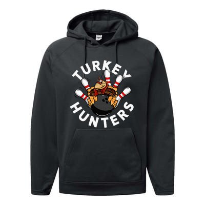 Funny Bowling For Or Adults Turkey Hunters Performance Fleece Hoodie