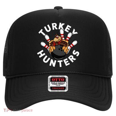 Funny Bowling For Or Adults Turkey Hunters High Crown Mesh Back Trucker Hat
