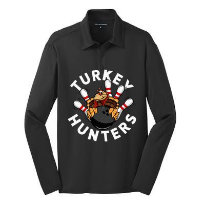 Funny Bowling For Or Adults Turkey Hunters Silk Touch Performance Long Sleeve Polo