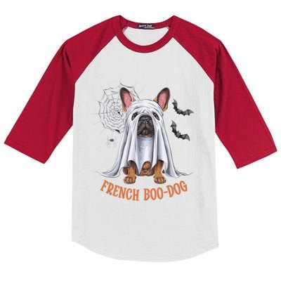 French Boodog Funny French Bulldog Halloween Gift Kids Colorblock Raglan Jersey